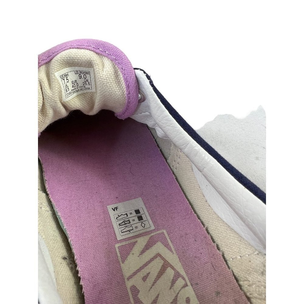 Vans Women's Old Skool Purple & White Shoes - Picture 5 of 6